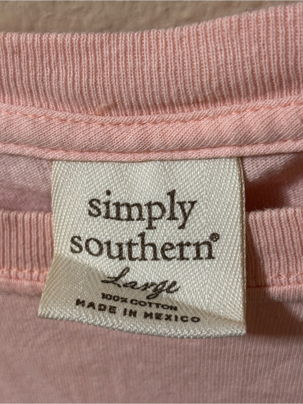 Simply Southern Pink long sleeve Tshirt Turtle Logo Size Large - Picture 3 of 4